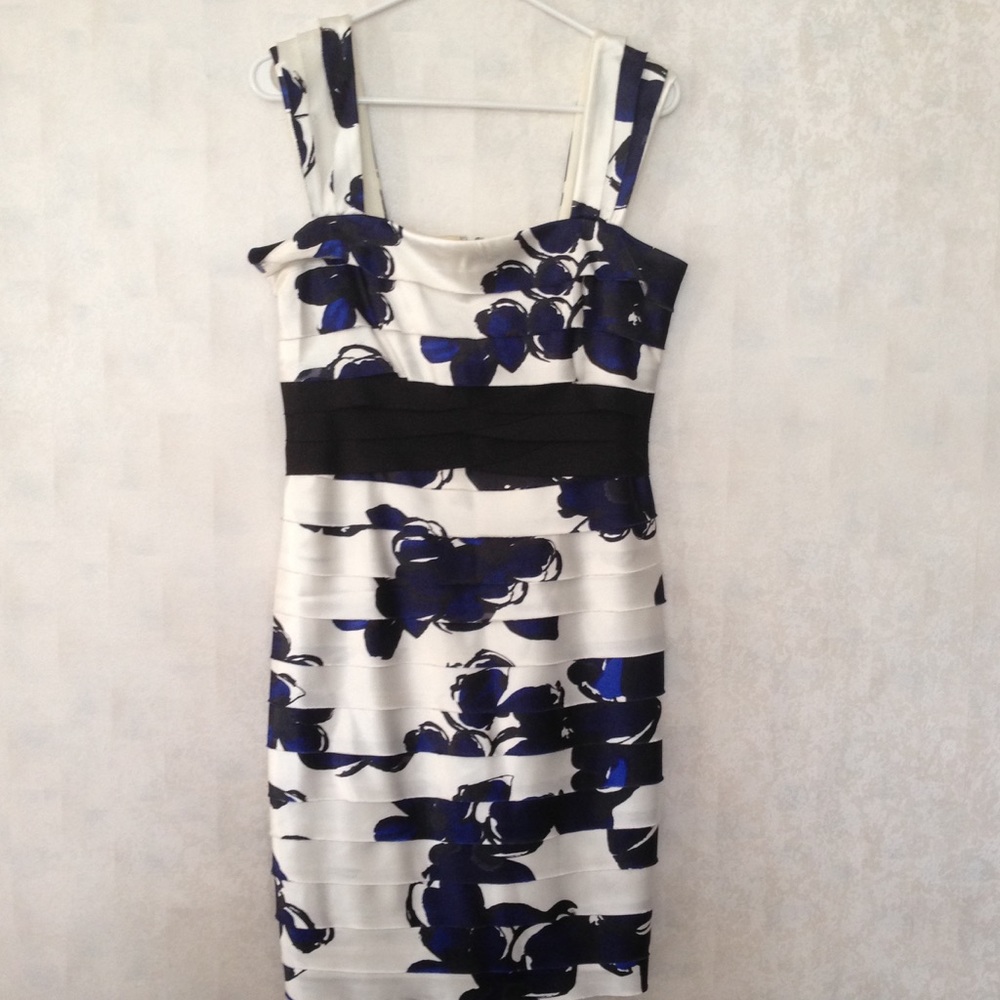 Floral white and blue dress